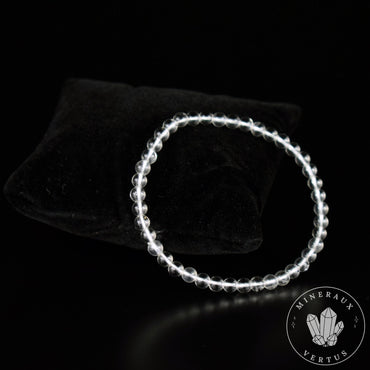 Bracelet Cristal de Roche perles 4mm grade AAA - Bonne humeur - Organisation - Amplification