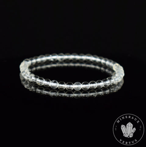 Bracelet Cristal de Roche perles 4mm grade AAA - Bonne humeur - Organisation - Amplification