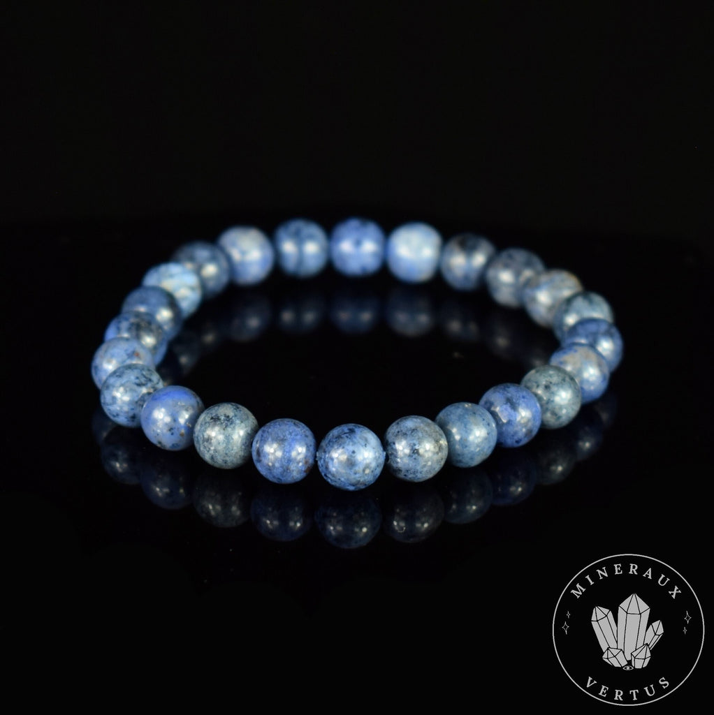 Bracelet Dumortiérite de Madagascar perles rondes 8mm AAA - Compréhension - Conciliation - Equilibre