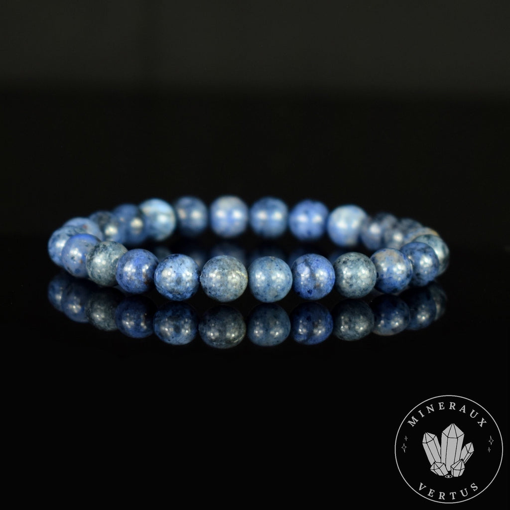 Bracelet Dumortiérite de Madagascar perles rondes 8mm AAA - Compréhension - Conciliation - Equilibre