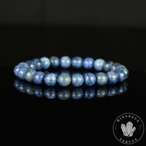 Bracelet Dumortiérite de Madagascar perles rondes 8mm AAA - Compréhension - Conciliation - Equilibre