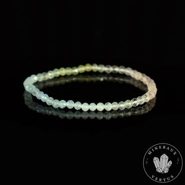 Bracelet Aigue-Marine Morganite Héliodore perles couleurs en dégradées 4mm rondes facettées AAA