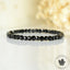 Bracelet fin Spinelle noir AAA perles naturelles 4mm carrées facettées  - Protection - Ancrage - Vigueur