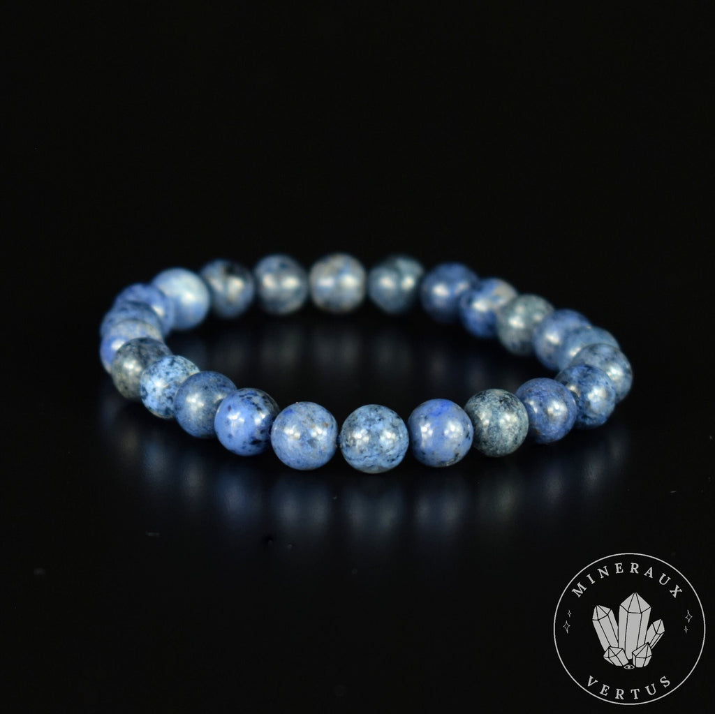 Bracelet Dumortiérite de Madagascar perles rondes 8mm AAA - Compréhension - Conciliation - Equilibre