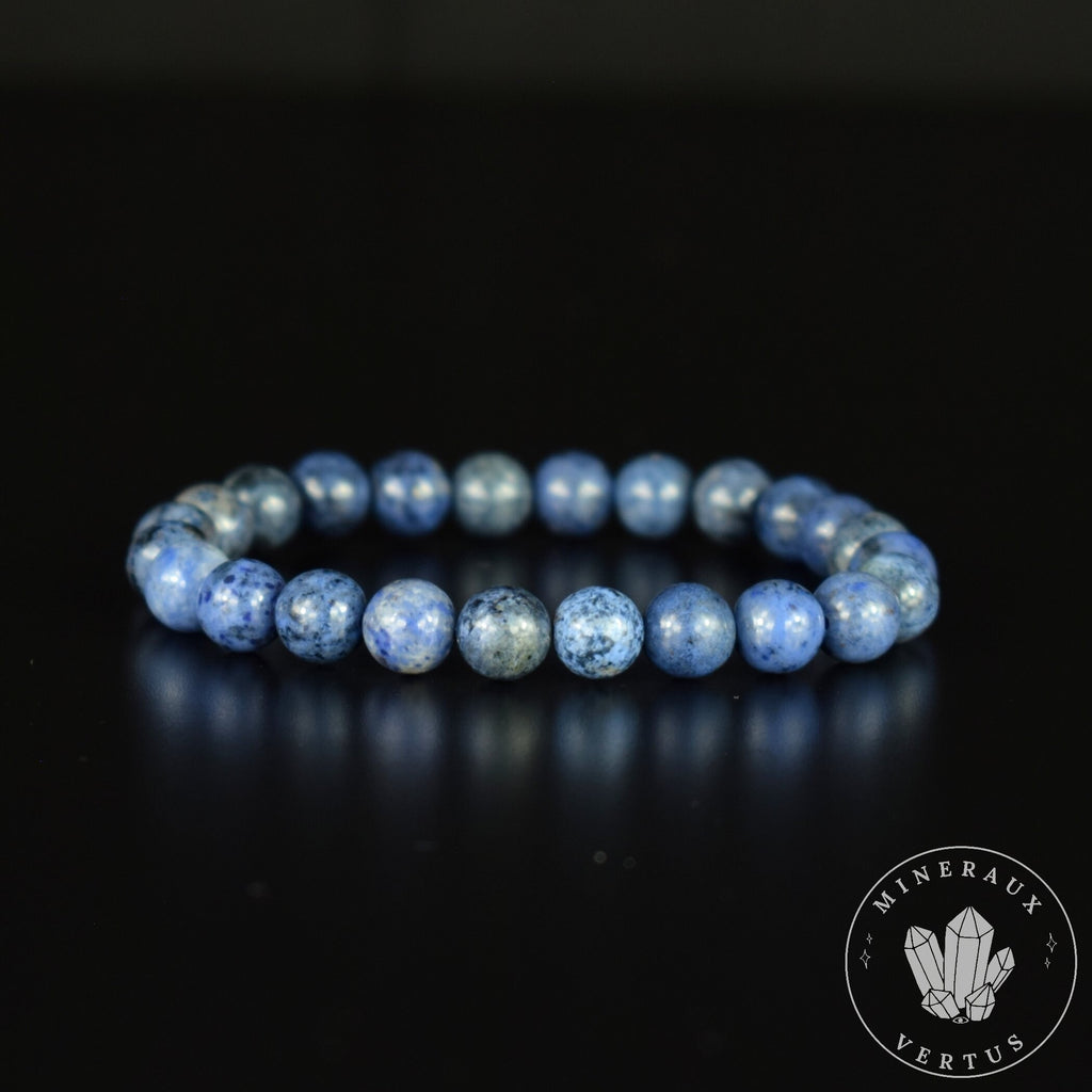Bracelet Dumortiérite de Madagascar perles rondes 8mm AAA - Compréhension - Conciliation - Equilibre