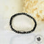 Bracelet fin Spinelle noir AAA perles naturelles 4mm carrées facettées  - Protection - Ancrage - Vigueur