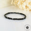 Bracelet fin Spinelle noir AAA perles naturelles 4mm carrées facettées  - Protection - Ancrage - Vigueur