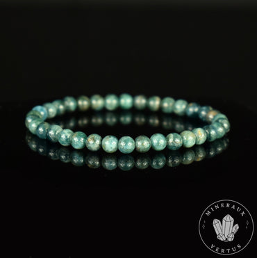 Bracelet Apatite Verte Bleue perles rondes 6mm - Structure - Développement - Soulagement