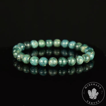 Bracelet Apatite Verte Bleue perles rondes 8mm - Structure - Développement - Soulagement