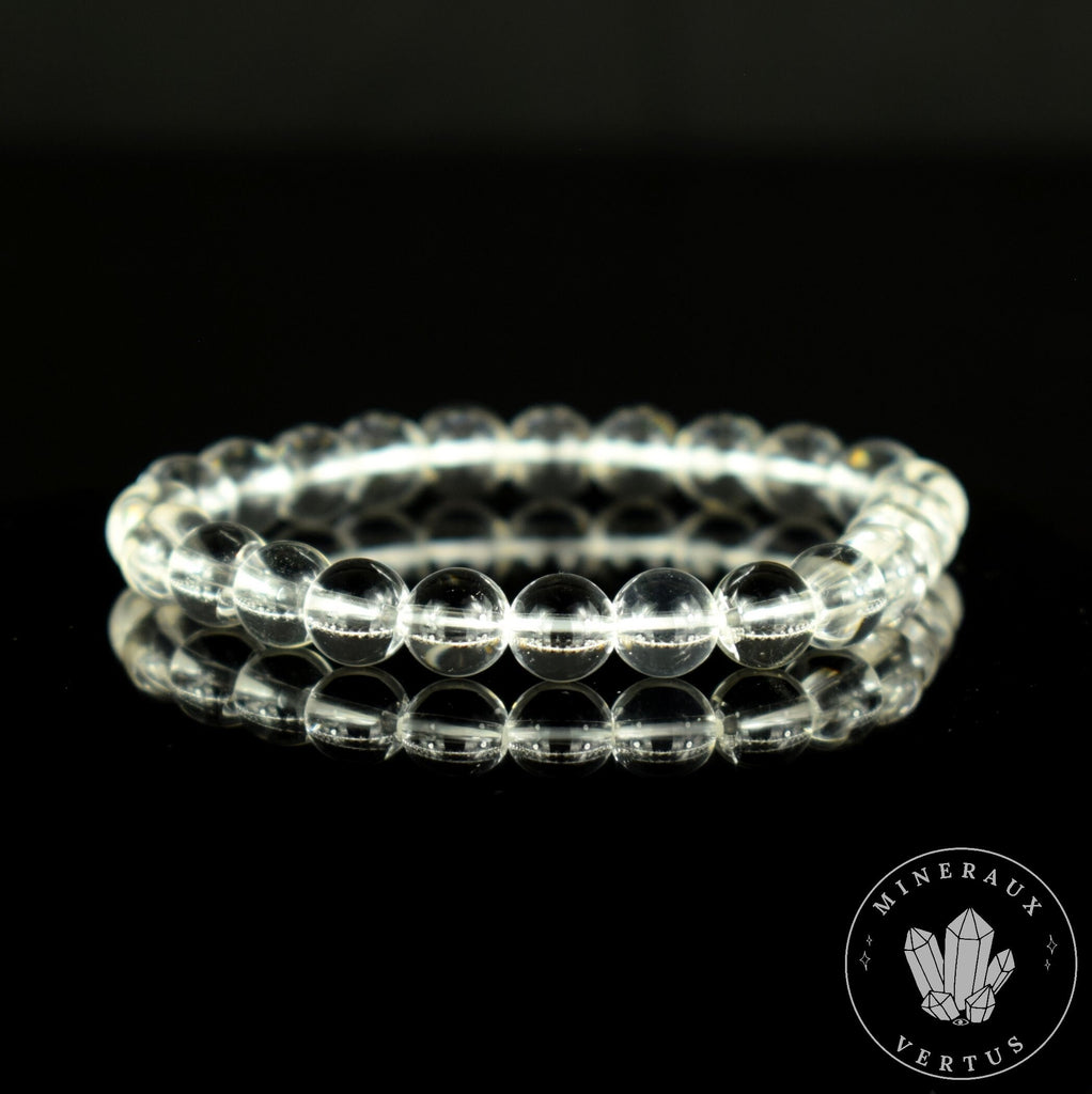 Bracelet Cristal de Roche perles 8mm grade AAA