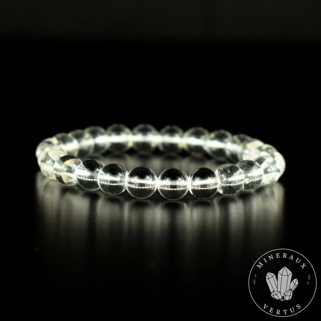 Bracelet Cristal de Roche perles 8mm grade AAA
