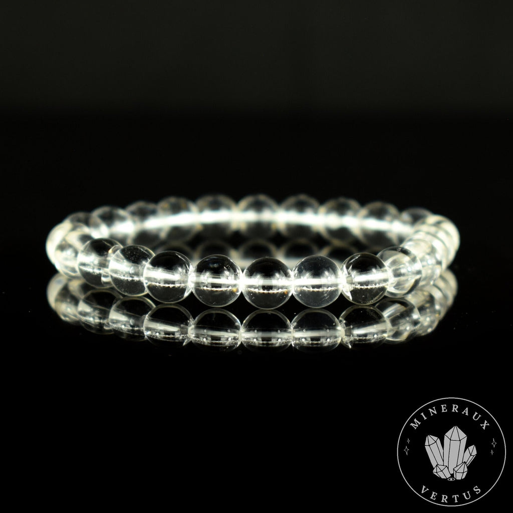 Bracelet Cristal de Roche perles 8mm grade AAA