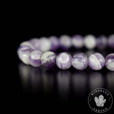 Améthyste Chevron Bracelet perles 6mm rondes Améthyste Rêve - Intégration - Calme spirituel - Guérison