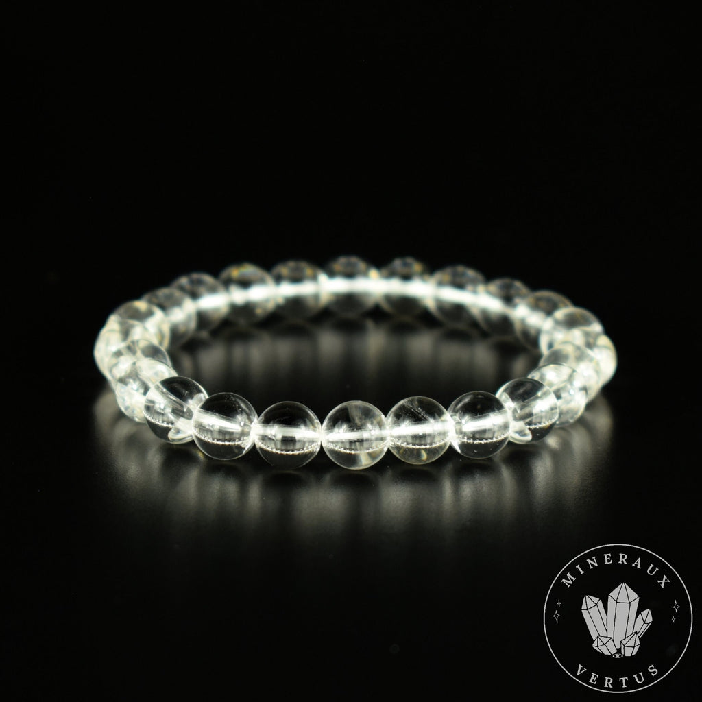Bracelet Cristal de Roche perles 8mm grade AAA