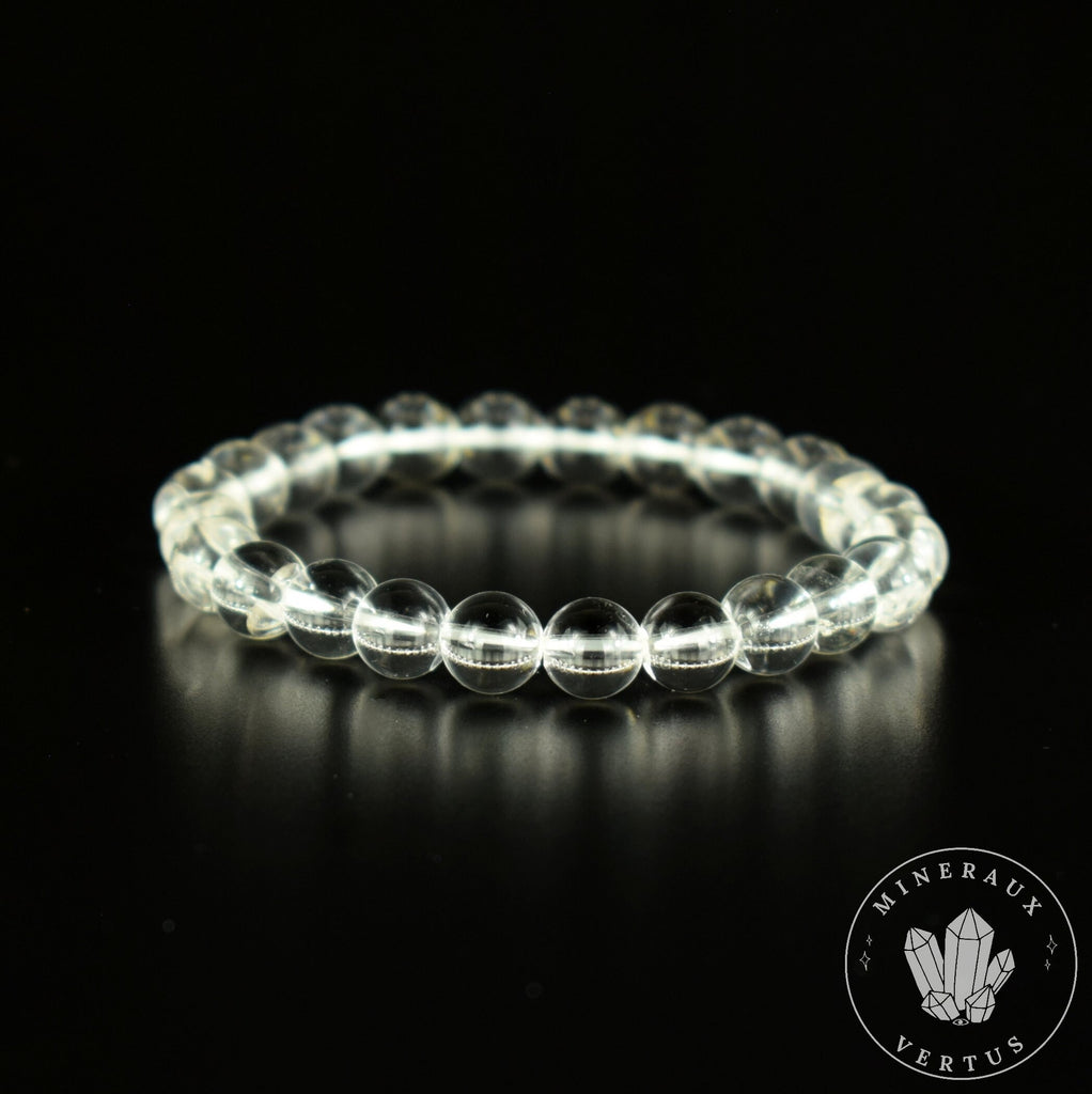 Bracelet Cristal de Roche perles 8mm grade AAA