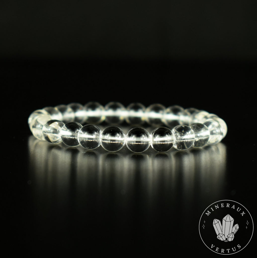 Bracelet Cristal de Roche perles 8mm grade AAA