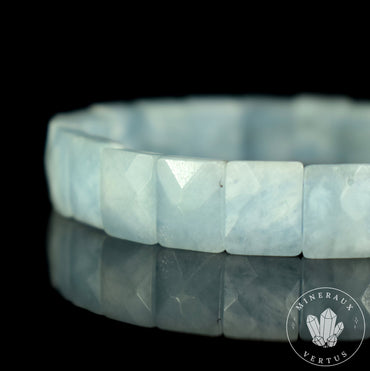 Bracelet Aigue-Marine perles 12mm x 9mm facettées grade AA , Réconfort - Circulation - Edification #2