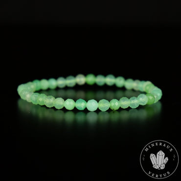 Bracelet Chrysoprase perles 5mm rondes facettées AAA - Sérénité - Harmonie - Calme