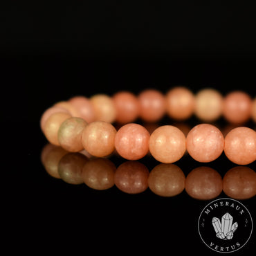 Bracelet Calcite Orange Pèche perles 8mm qualité AAA
