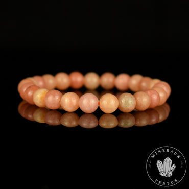 Bracelet Calcite Orange Pèche perles 8mm qualité AAA