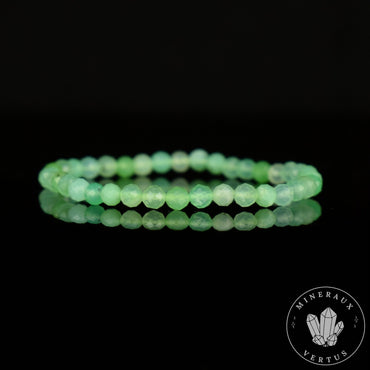 Bracelet Chrysoprase perles 5mm rondes facettées AAA - Sérénité - Harmonie - Calme